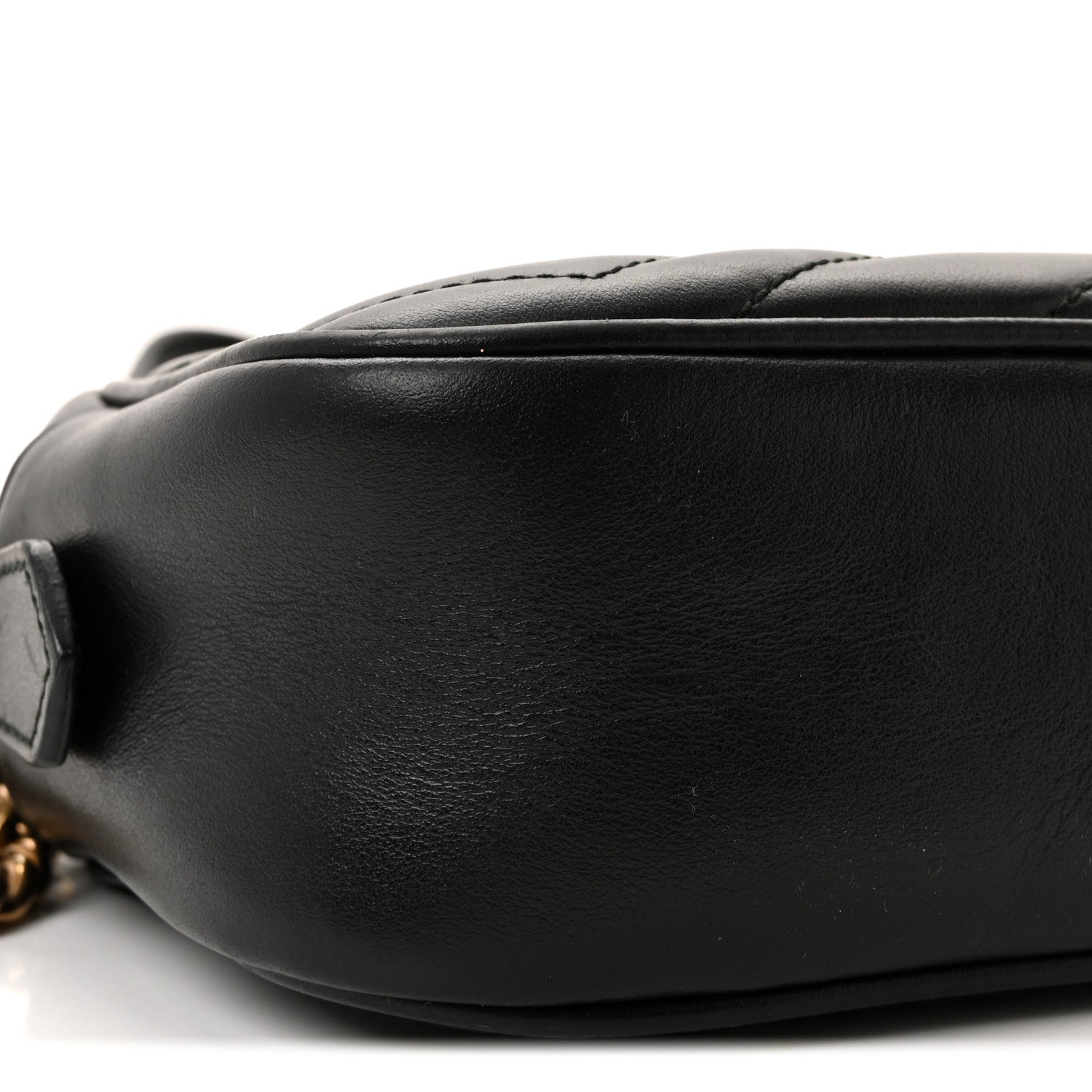 Calfskin Matelasse Mini GG Marmont Chain Shoulder Bag Black