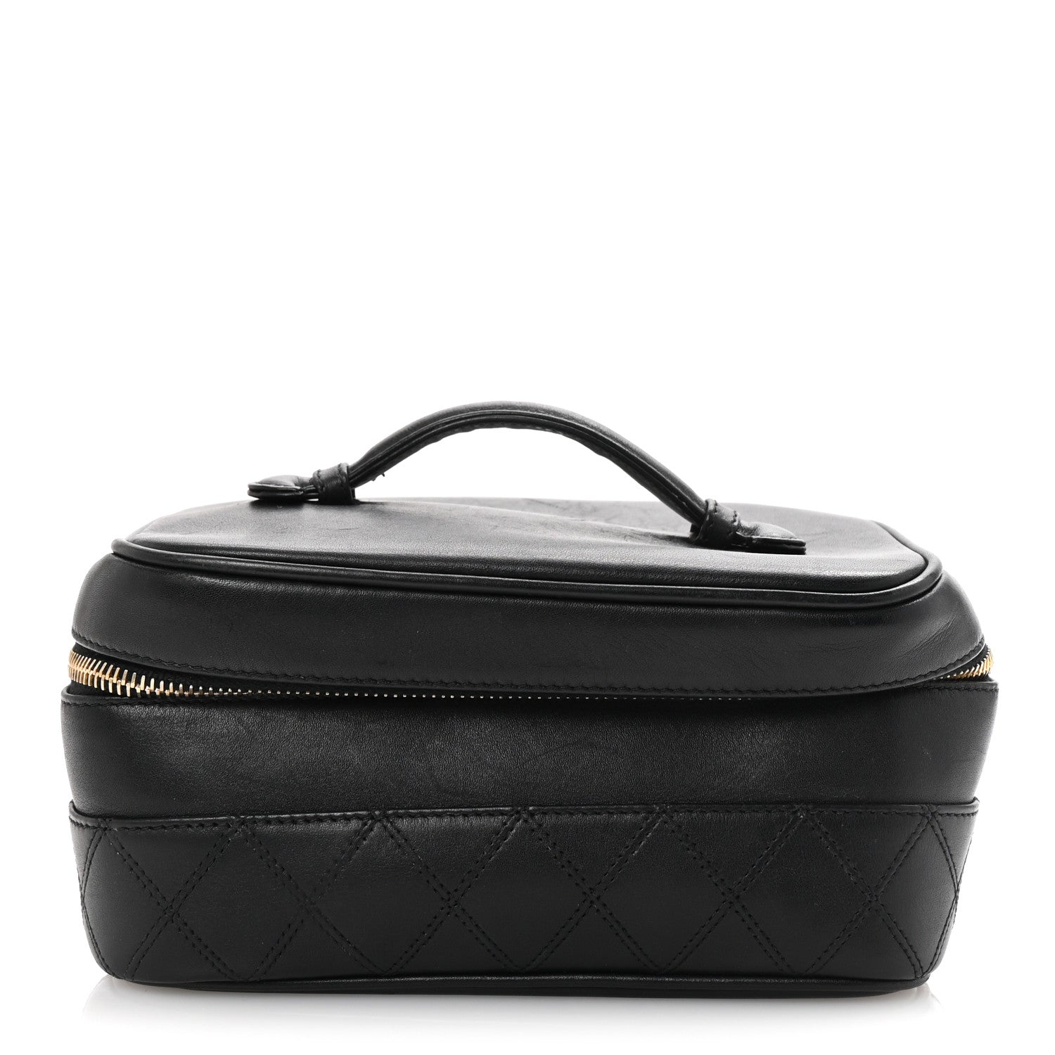 Lambskin Vanity Cosmetic Case Black