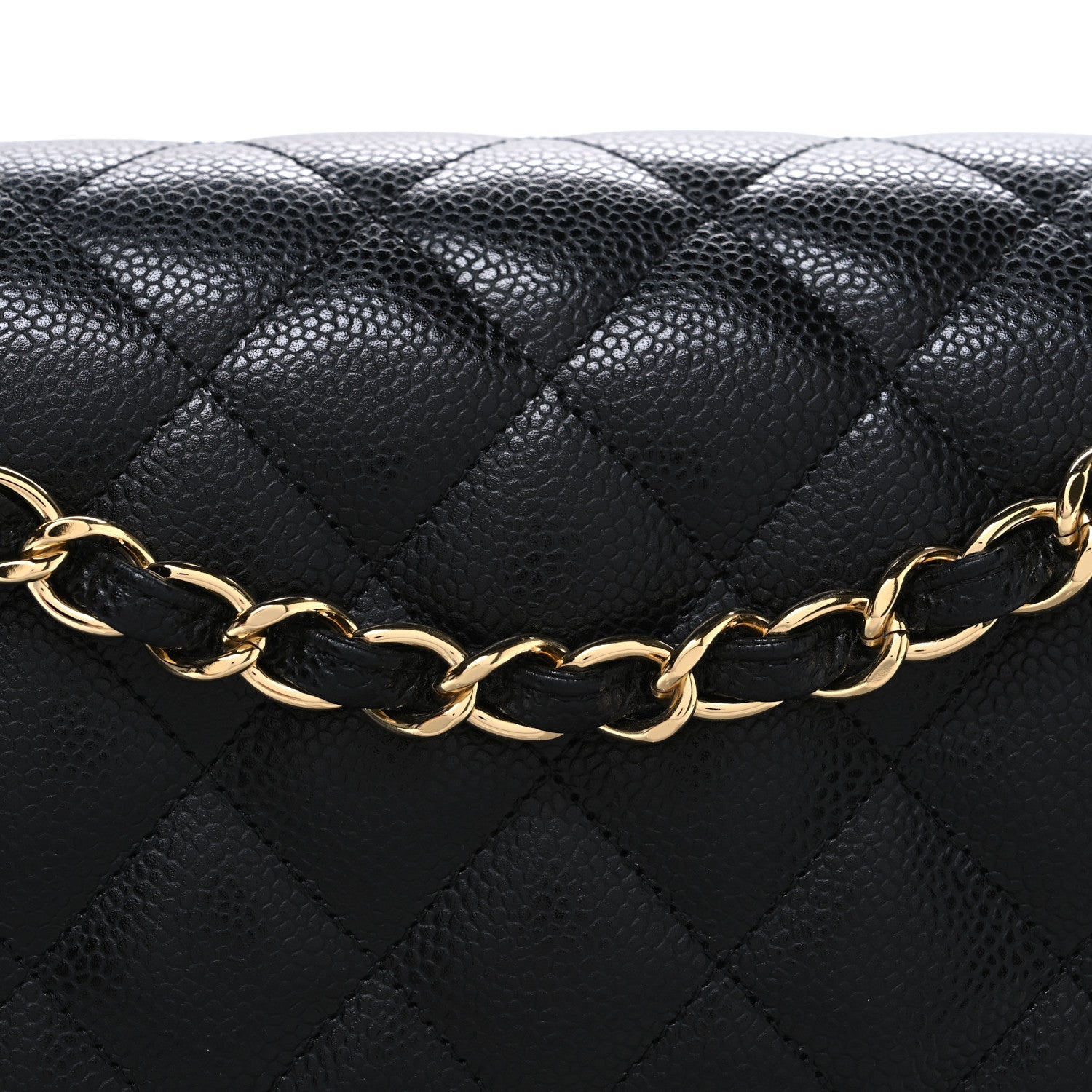 Caviar Quilted Jumbo Double Flap Black