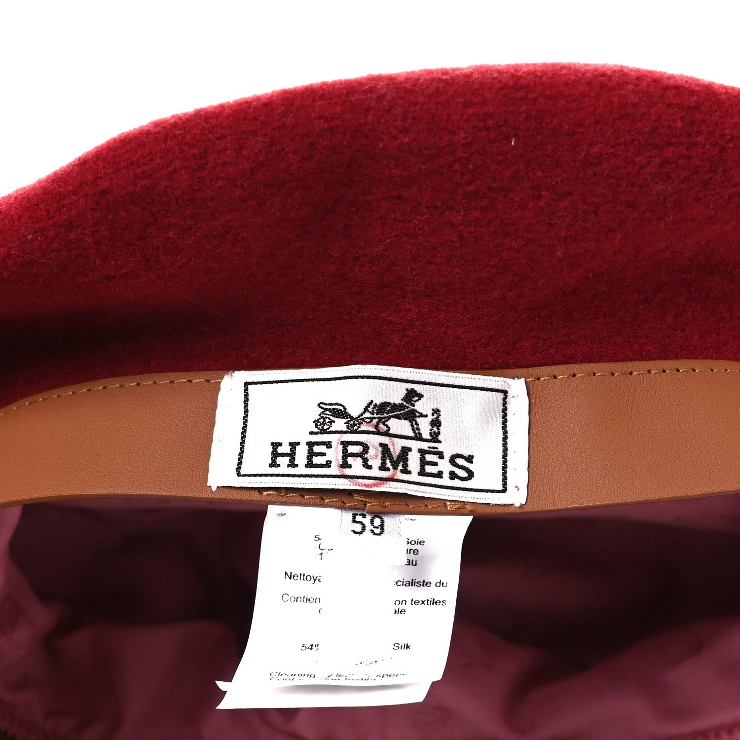Merino Wool Bonnie Sailor Beret 59 Rouge Rubis