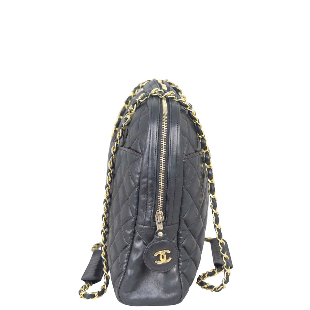 Chanel Vintage Quilted Lambskin Zip Tote