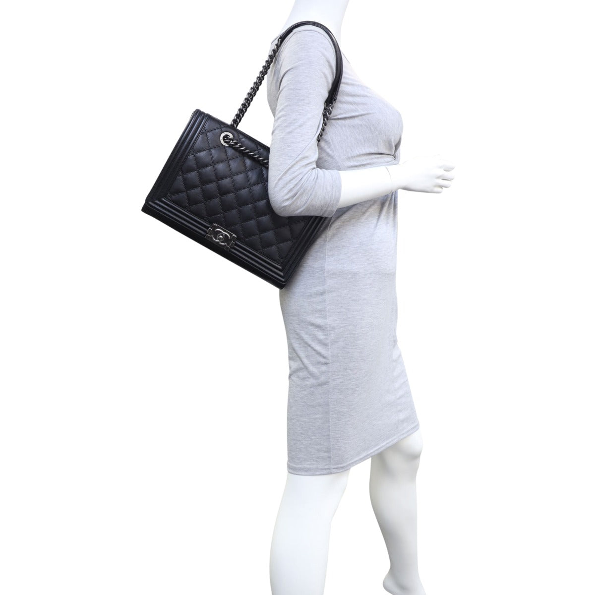 Chanel Boy Double Stitch Large Shopping Tote