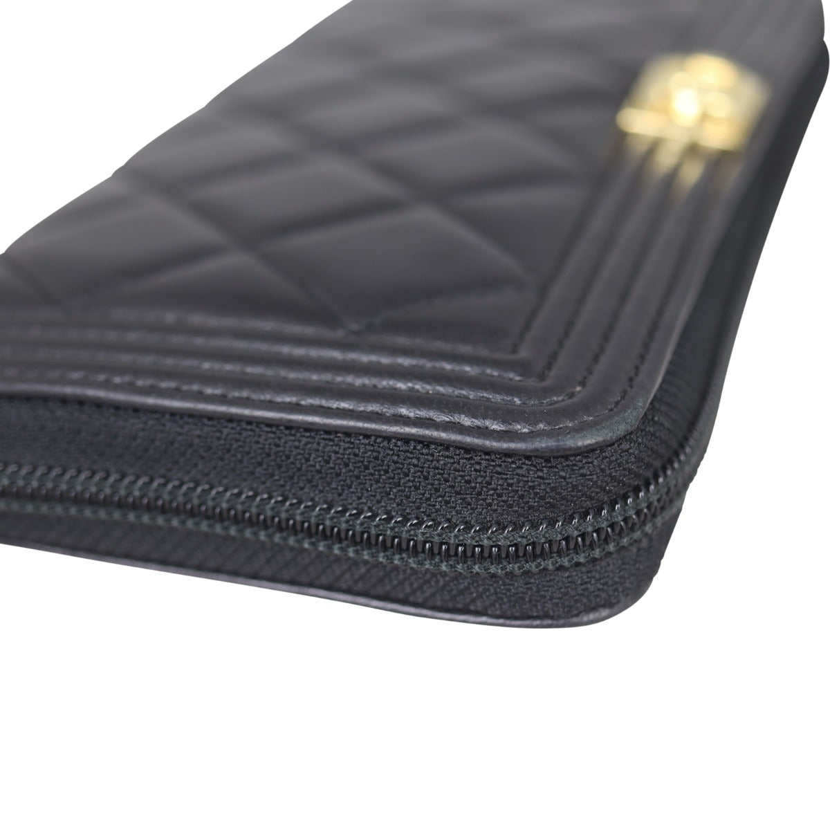 Chanel Boy Long Zipped Wallet | Black