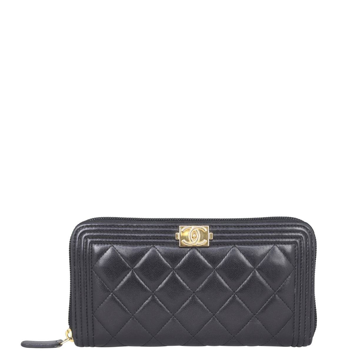 Chanel Boy Long Zipped Wallet | Black