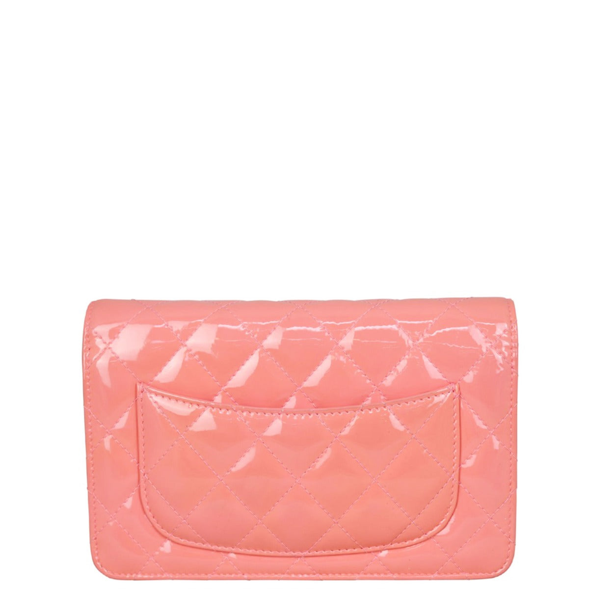 Chanel Classic Wallet on Chain Patent | Coral Pink