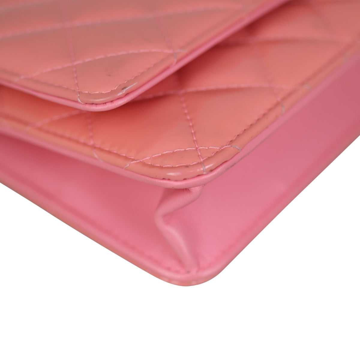 Chanel Classic Wallet on Chain Patent | Coral Pink