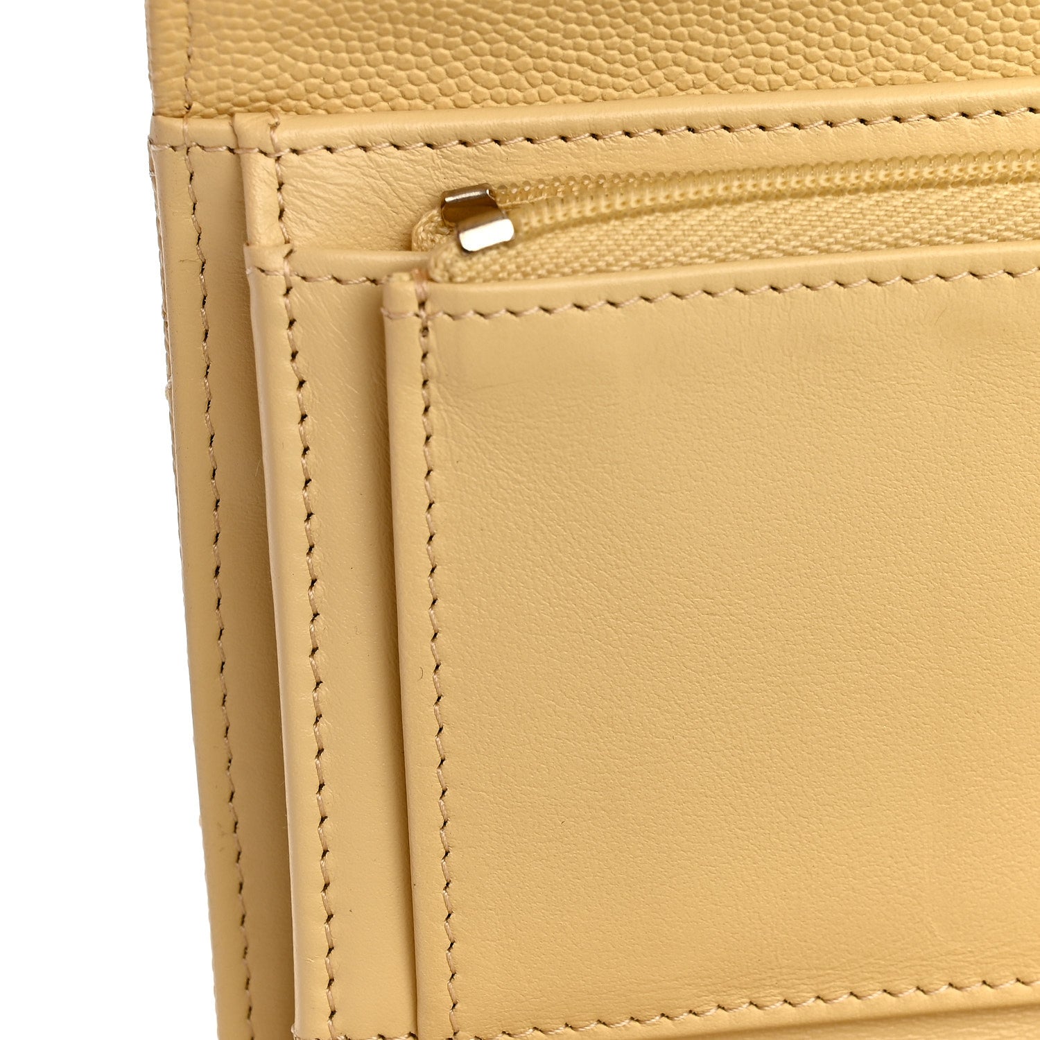Caviar Quilted Medium Flap Wallet Light Yellow