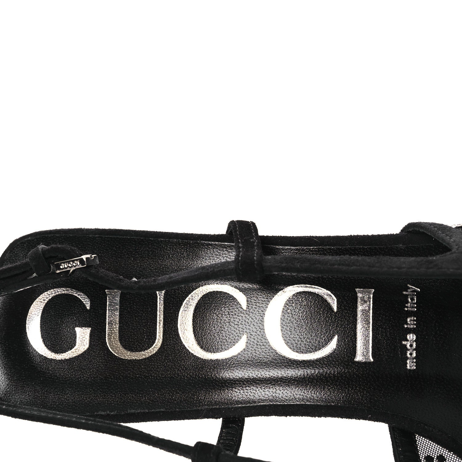 Tela Retino Kid Scamosciato Crystal GG Monogram Square G 35mm Slingback Pumps 38.5 Black