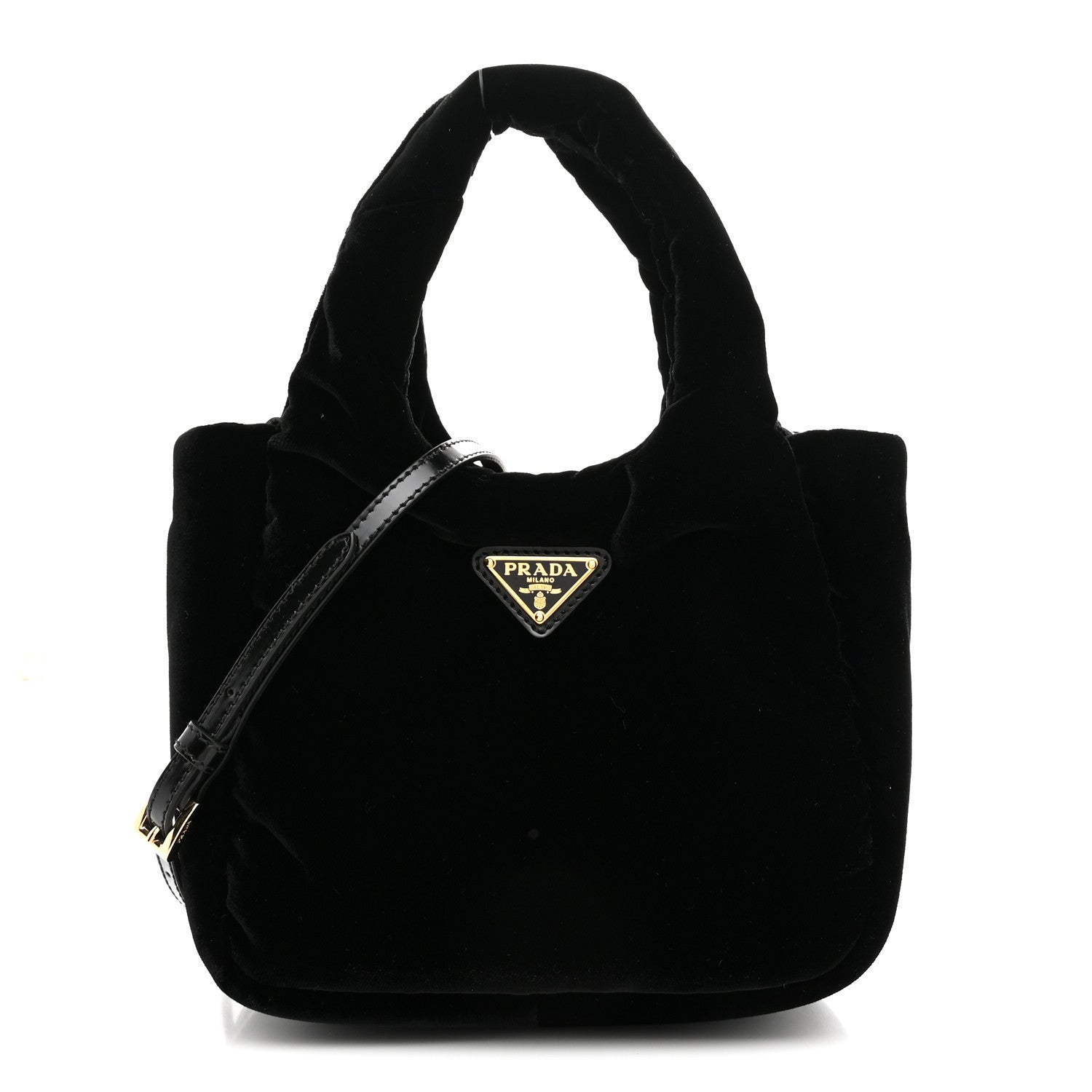 Padded Velvet Mini Bag Black