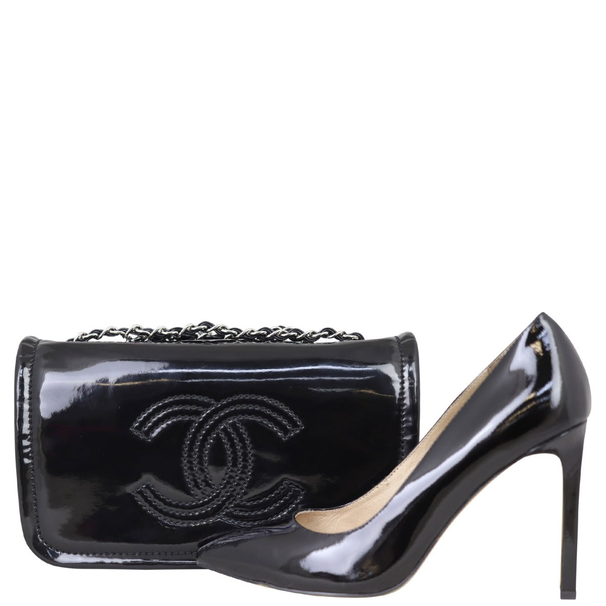 Chanel CC Vinyl Lipstick Ligne Flap Bag