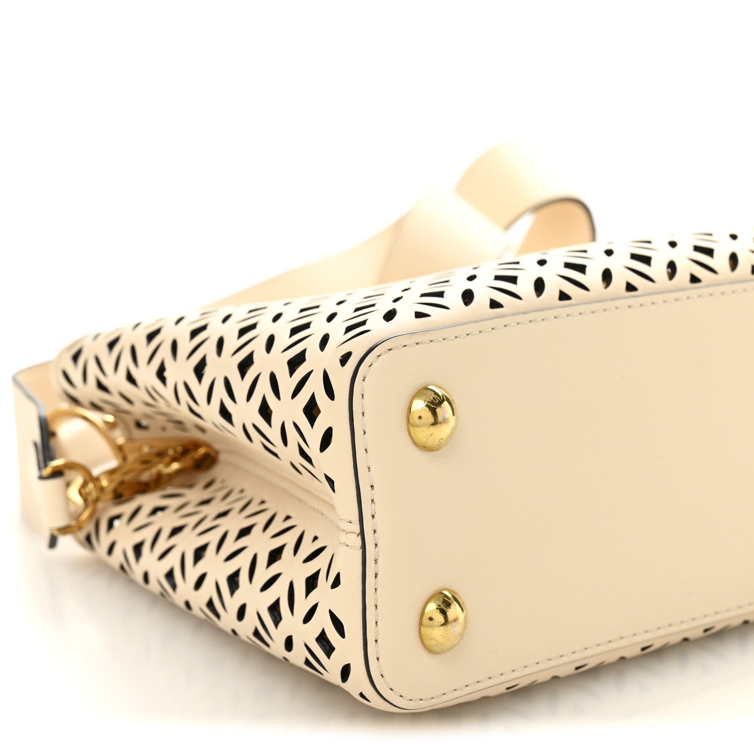 Calfskin Cut-Out Garden Party Capucines BB White