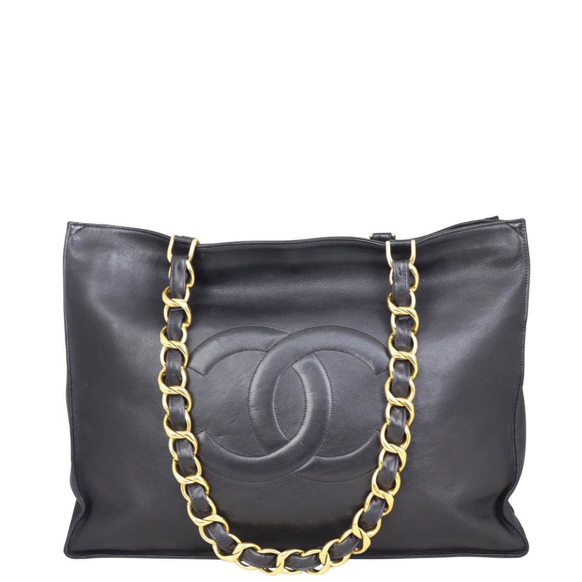 Chanel Vintage CC Jumbo XL Chain Shoulder Bag | Black