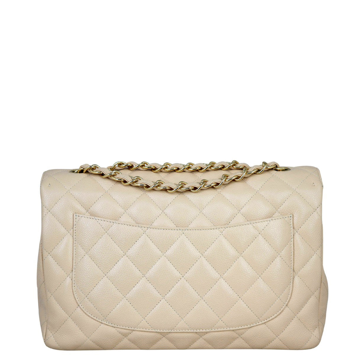 Chanel Classic Single Flap Jumbo | Beige Caviar
