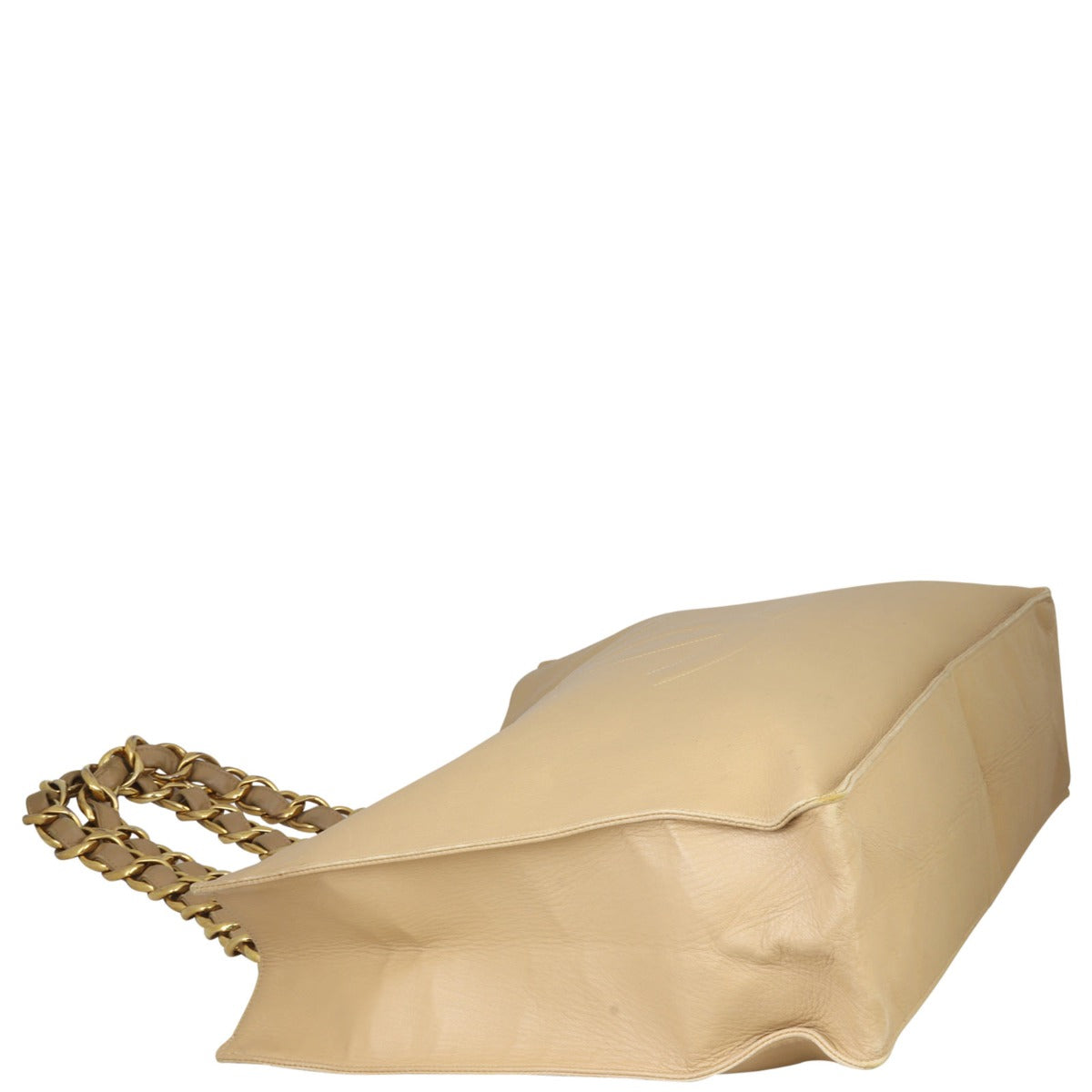 Chanel Vintage CC Jumbo XL Chain Shoulder Bag | Beige