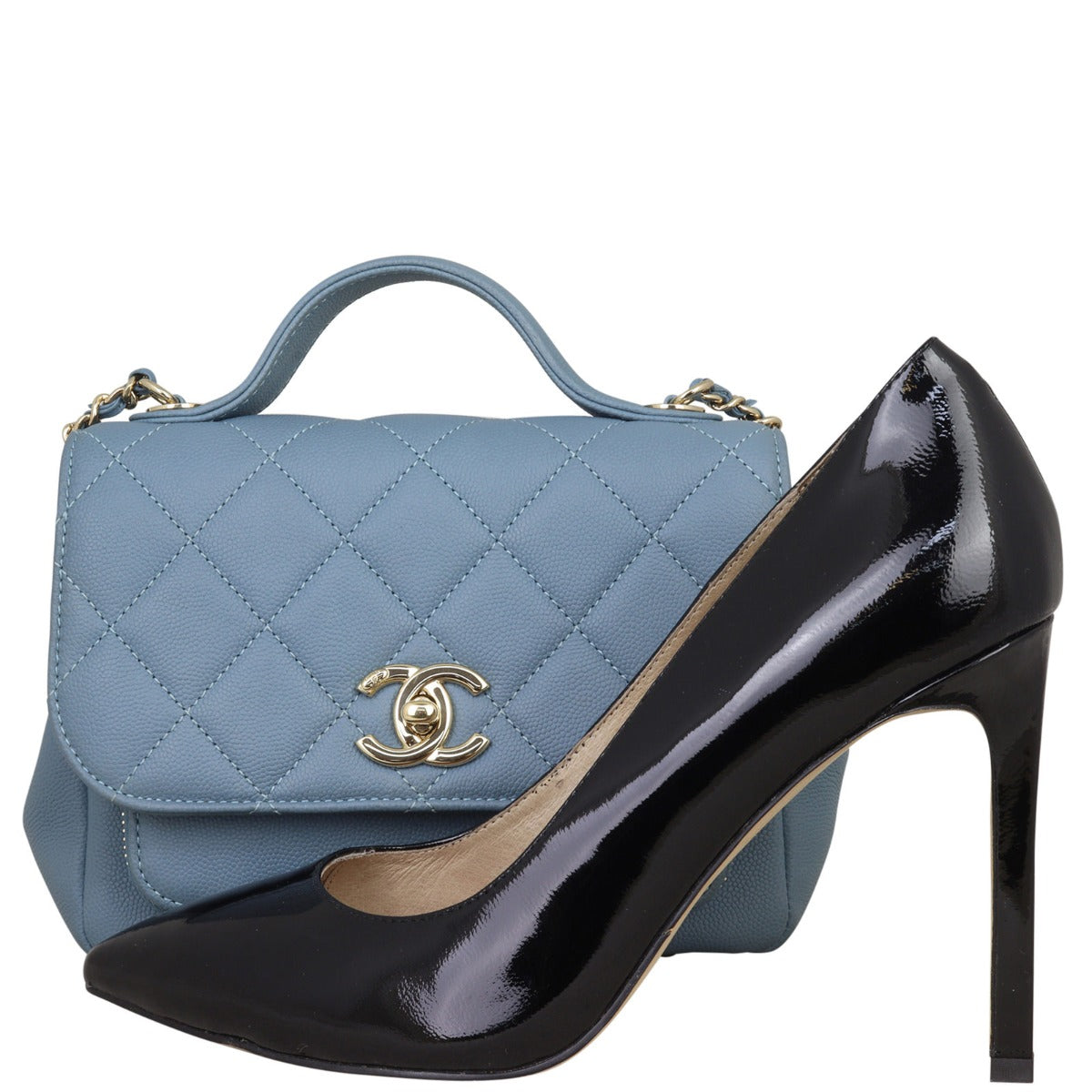 Chanel Business Affinity Small Flap Bag |  Muted Slate Blue