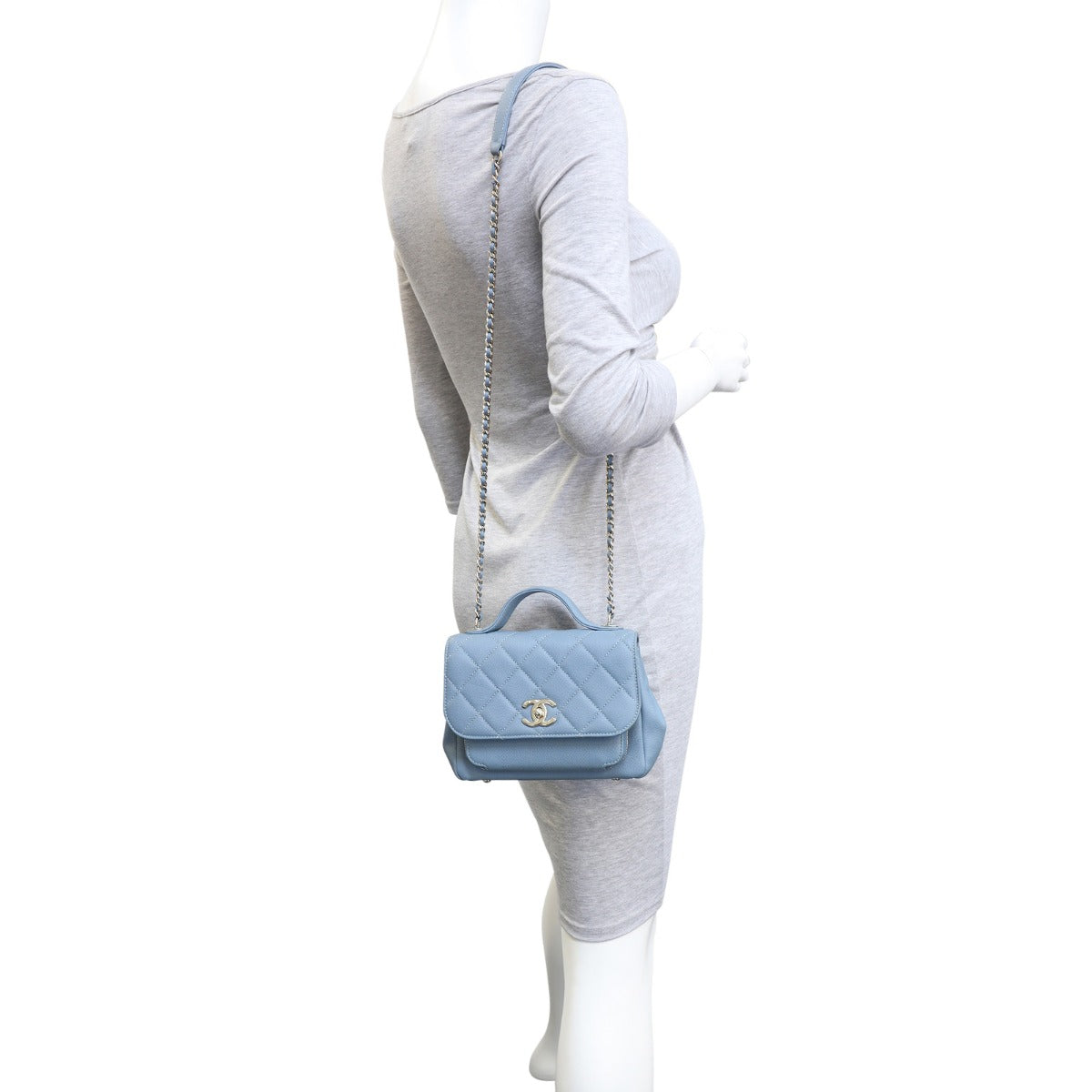 Chanel Business Affinity Small Flap Bag |  Muted Slate Blue