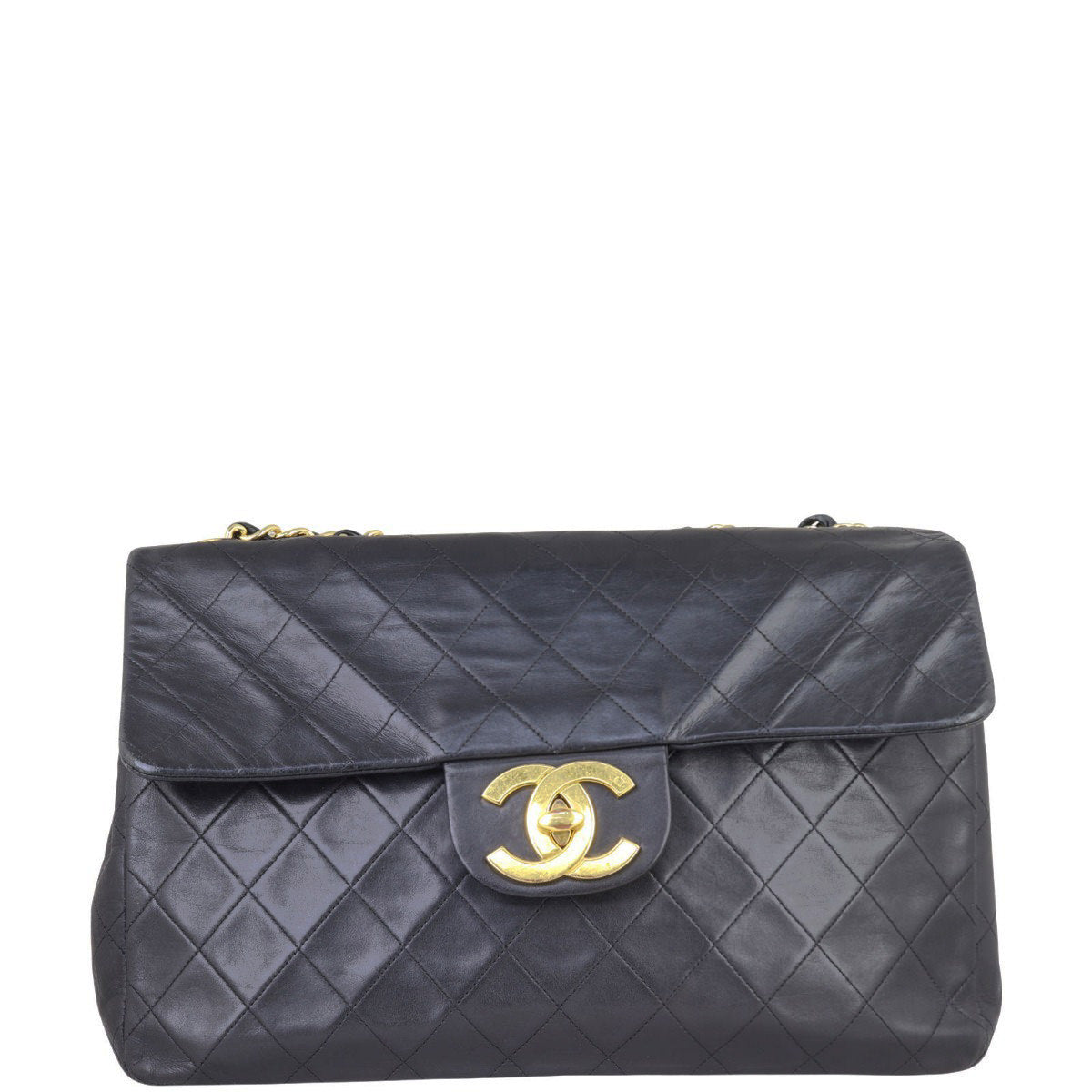 Chanel Maxi Jumbo XL Single Flap Bag | Black Lambskin