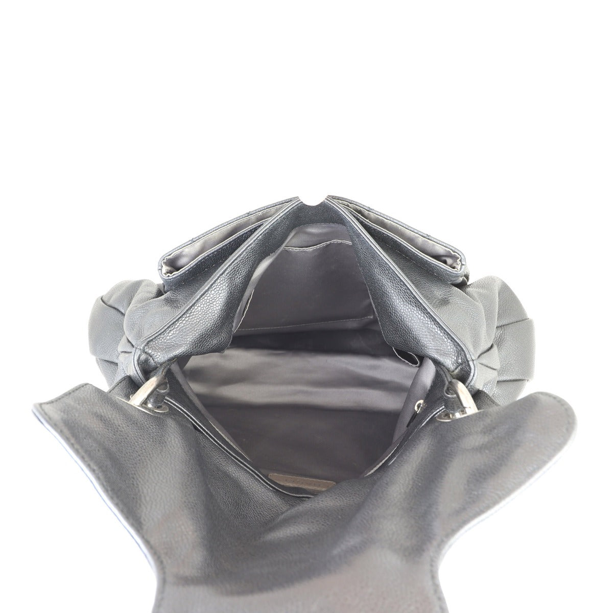 Chanel Glazed Caviar Flap Hobo Bag