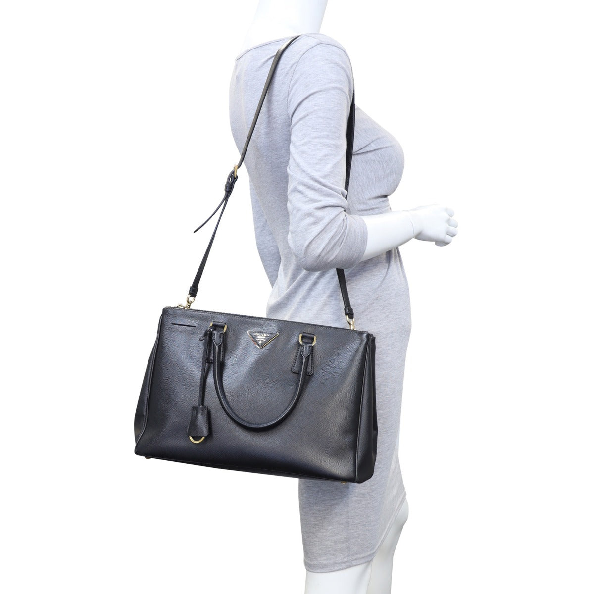 Prada Saffiano Lux Galleria Double Zip Tote Medium