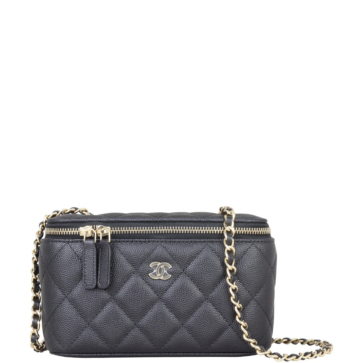 Chanel Vanity Case with Chain | Gold Hardware