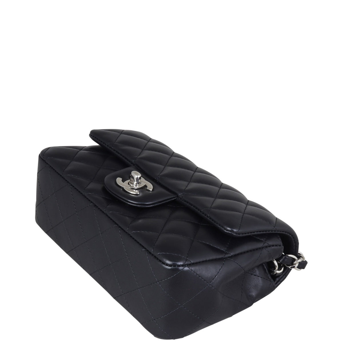 Chanel Classic Flap Mini Rectangular Bag | Black Lambskin SHW