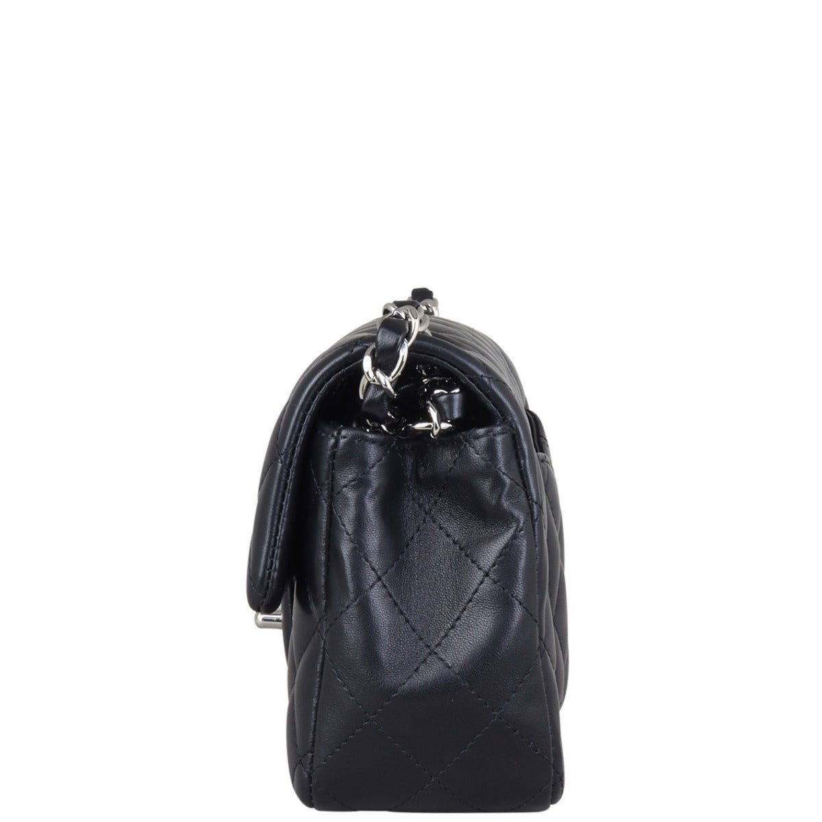Chanel Classic Flap Mini Rectangular Bag | Black Lambskin SHW