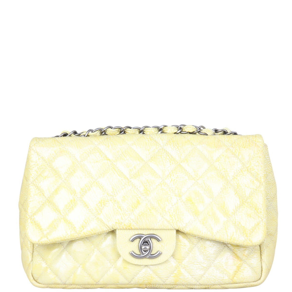 Chanel Classic Single Flap Jumbo Vinyl | Yellow