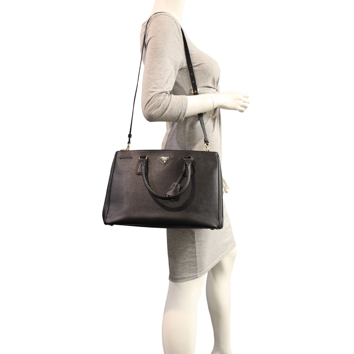 Prada Saffiano Lux Galleria Double Zip Tote Medium
