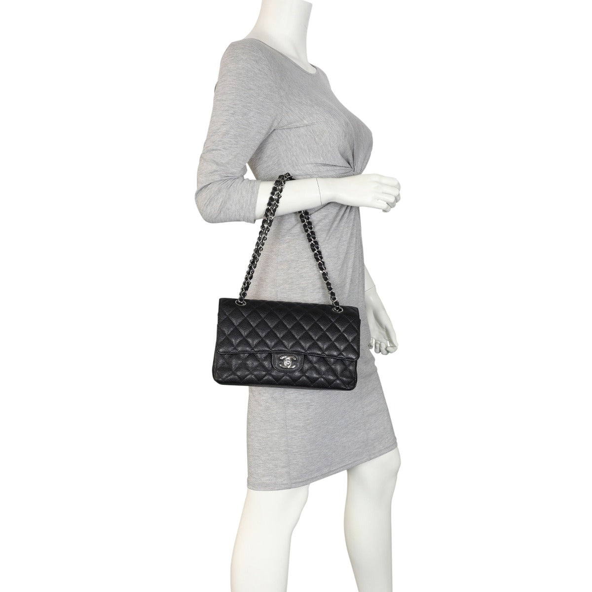 Chanel Classic Double Flap Medium | Black Caviar 19 Series