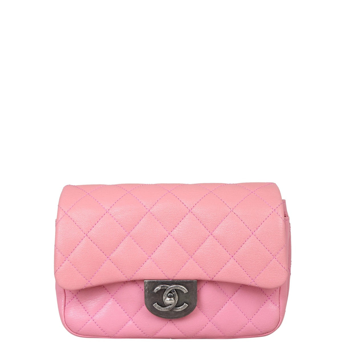 Chanel Double Carry Flap Bag Small | Pink