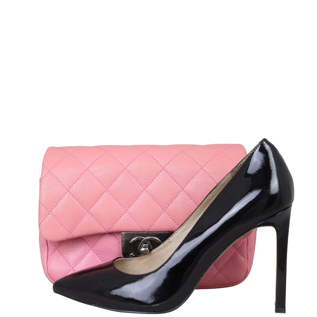 Chanel Double Carry Flap Bag Small | Pink