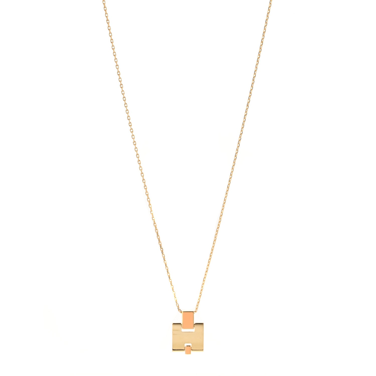 Gold Plated Lacquered Eileen Pendant Necklace Rose Dragee