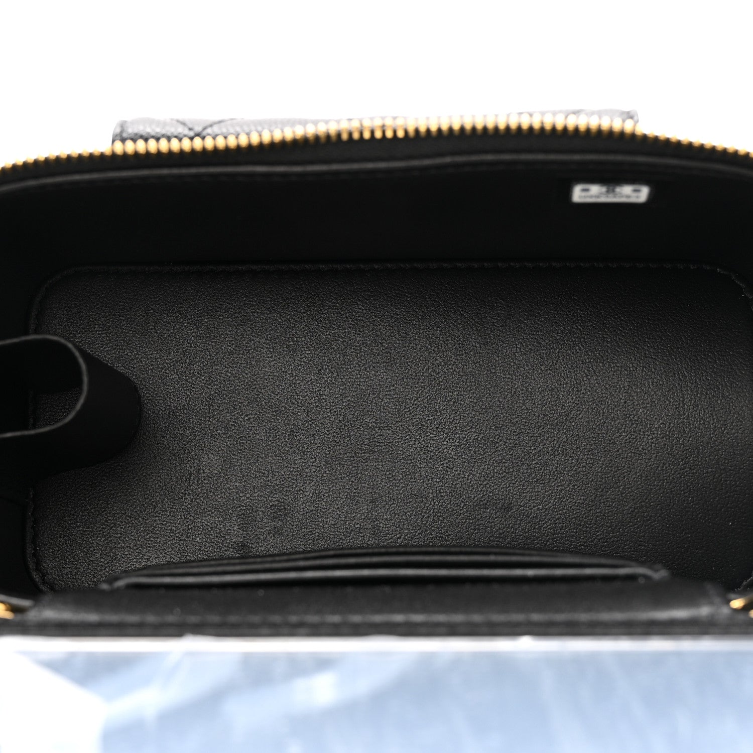 Caviar Quilted Polly Pocket East West Top Vanity With Chain Black