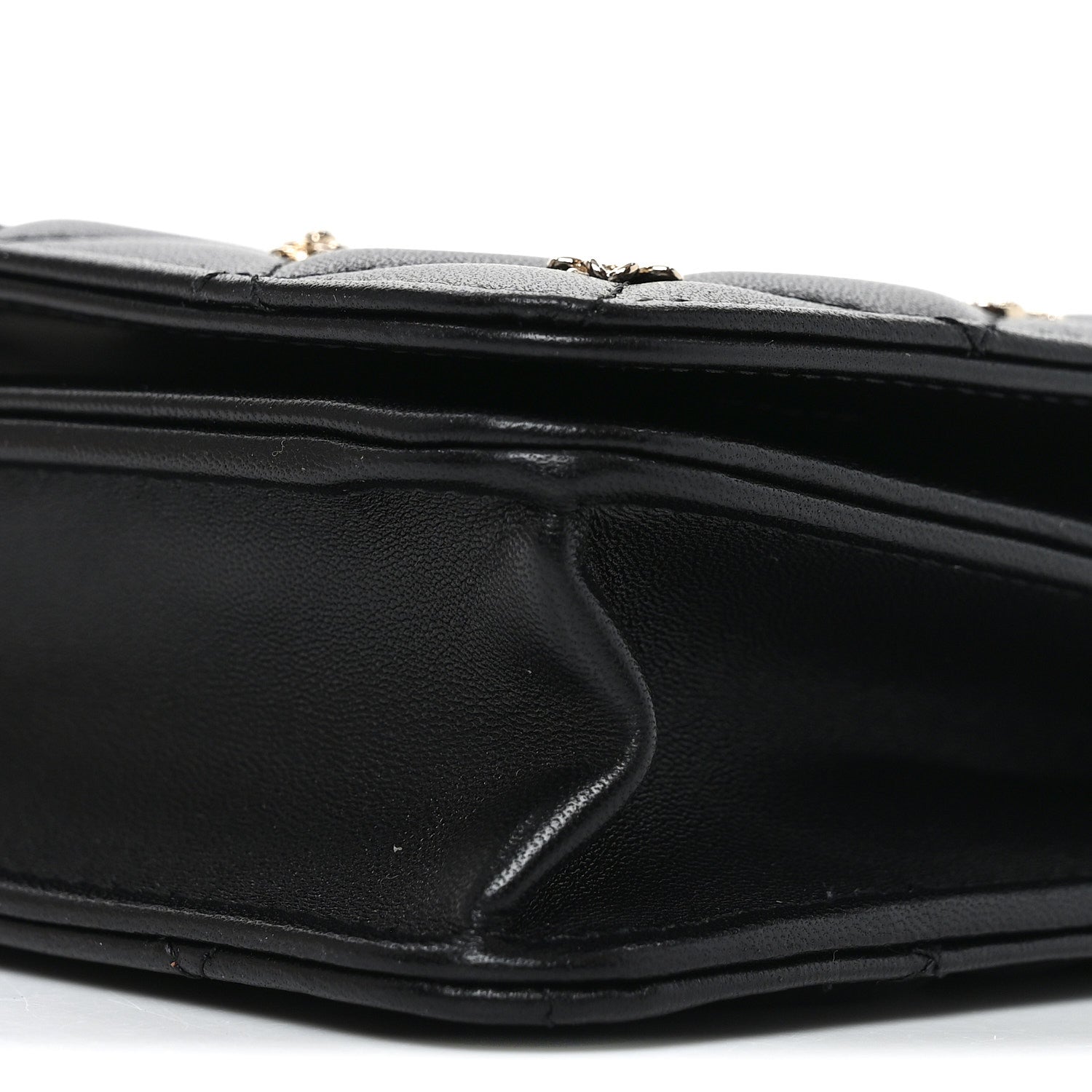 Lambskin Quilted All About Chanel Charm Wallet On Chain WOC Black