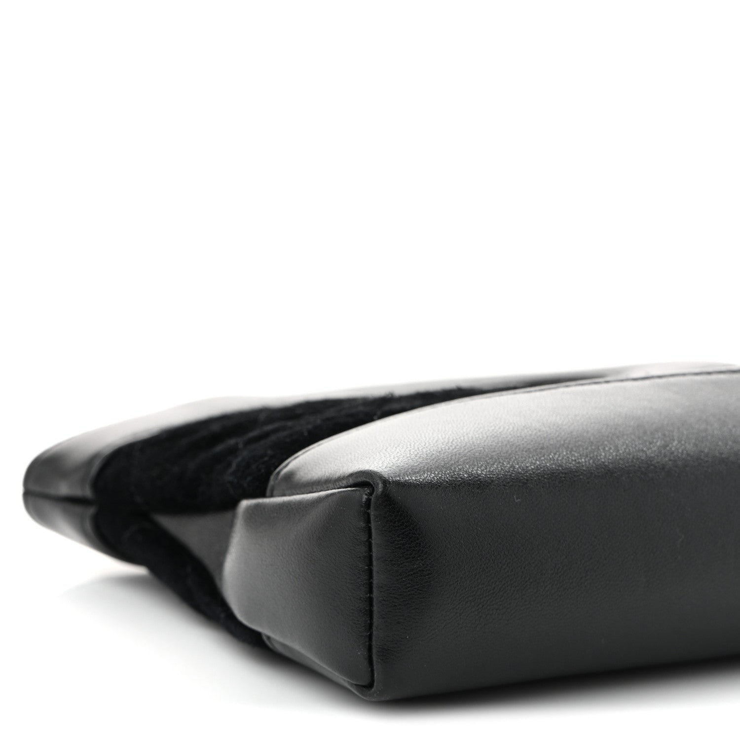 Suede Shiny Crumpled Calfskin Quilted Nano 31 Shopping Bag Black