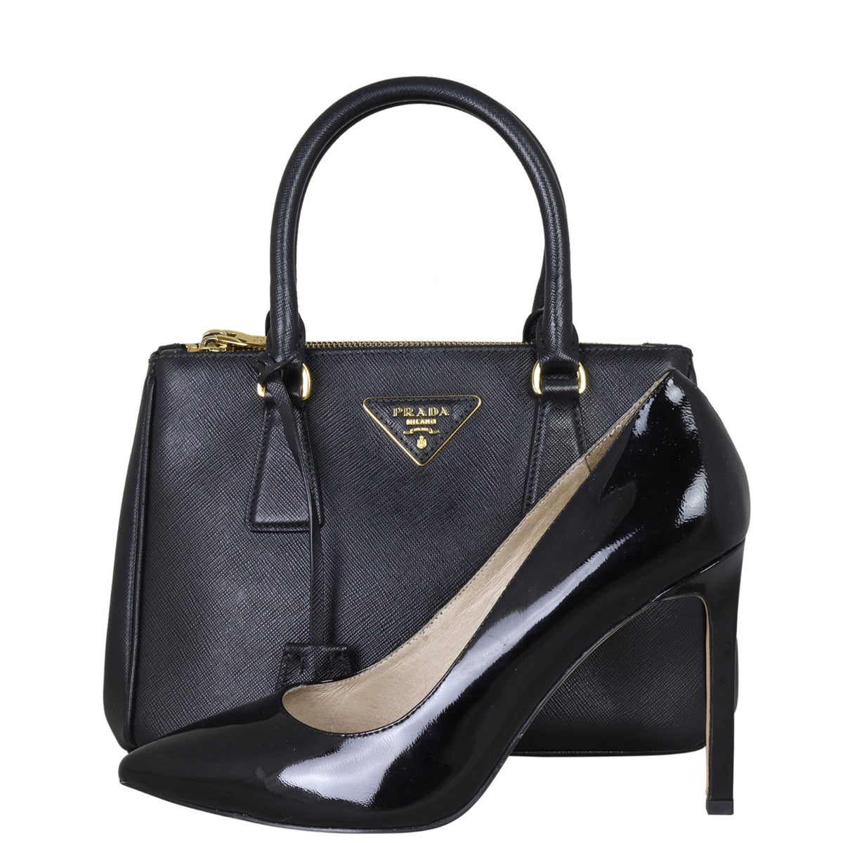 Prada Saffiano Lux Galleria Double Zip Tote Mini