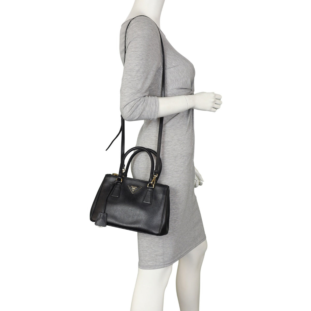 Prada Saffiano Lux Galleria Double Zip Tote Mini