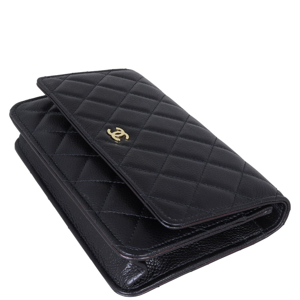 Chanel Classic Wallet on Chain | Caviar Gold Hardware