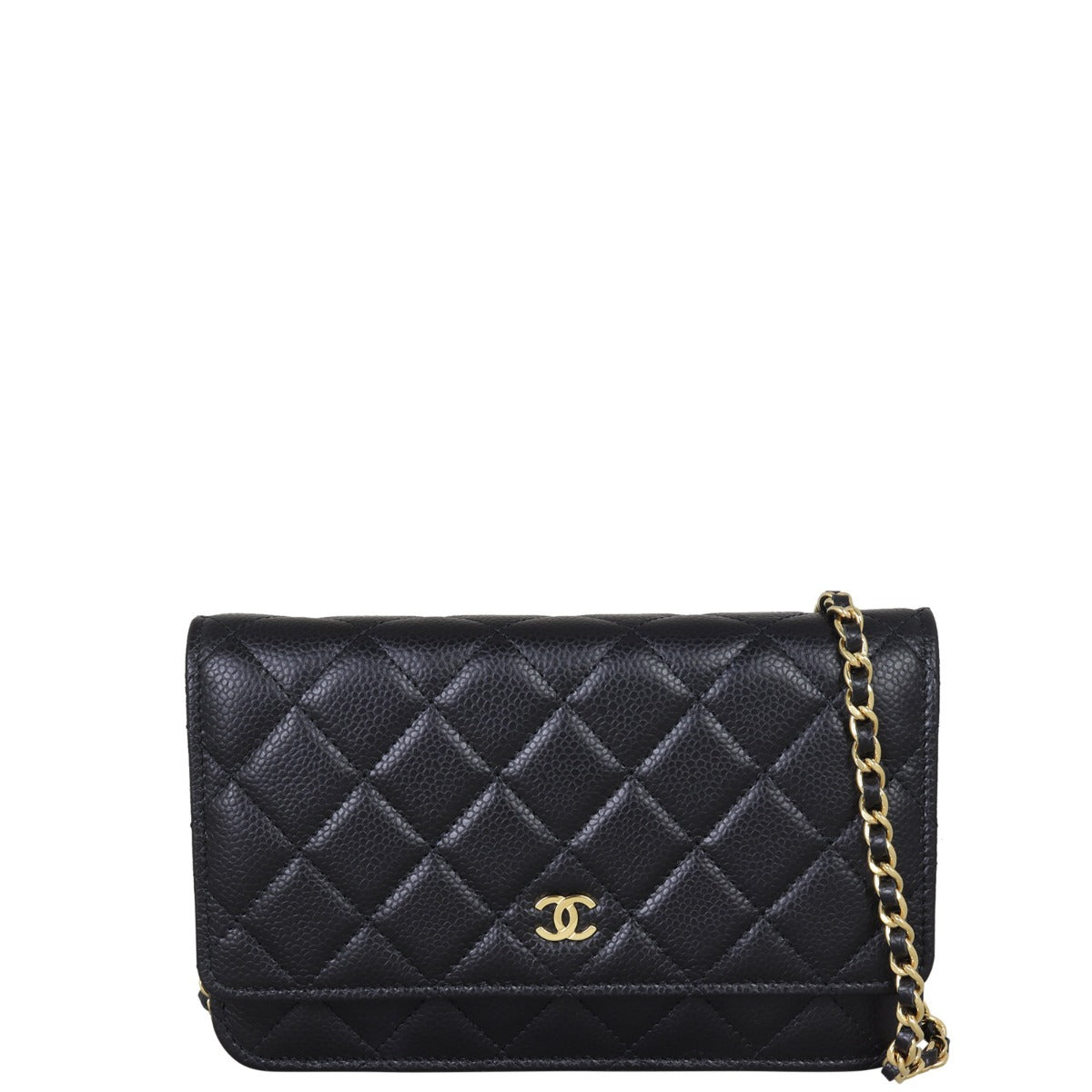 Chanel Classic Wallet on Chain | Caviar Gold Hardware