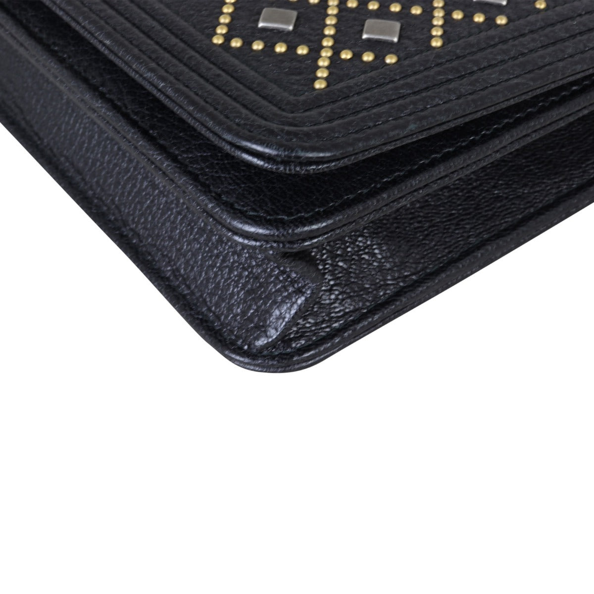 Chanel Boy Wallet on Chain | Black Grained Calfskin