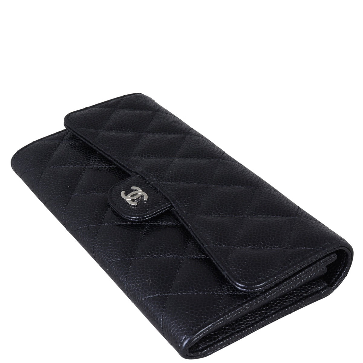 Chanel Classic Flap Long Wallet | Black Diamond Caviar