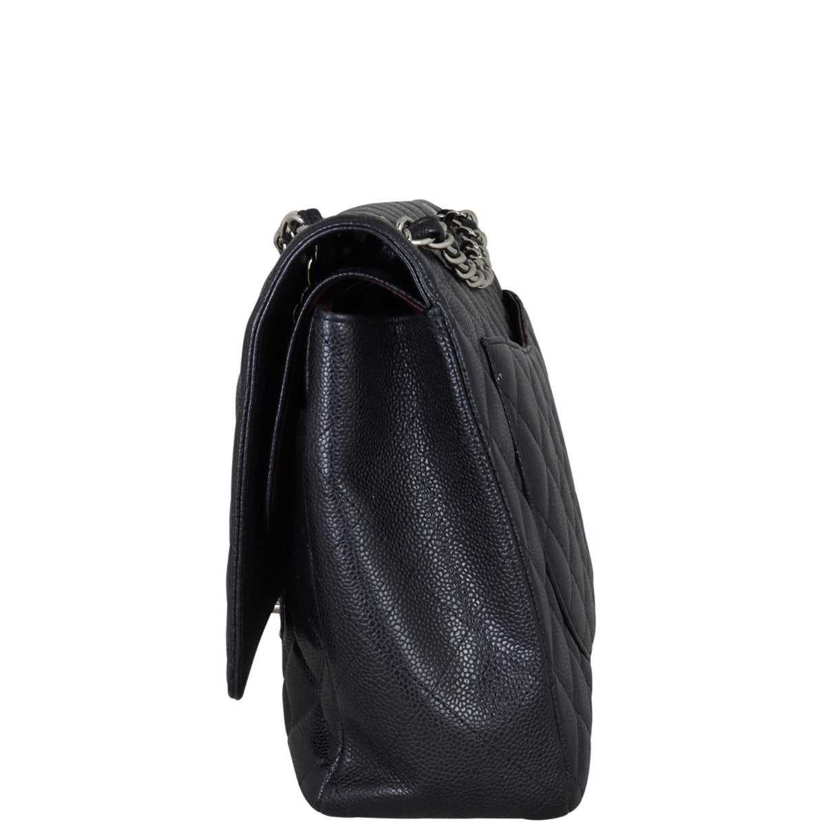 Chanel Classic Double Flap Maxi | Black Silver Hardware