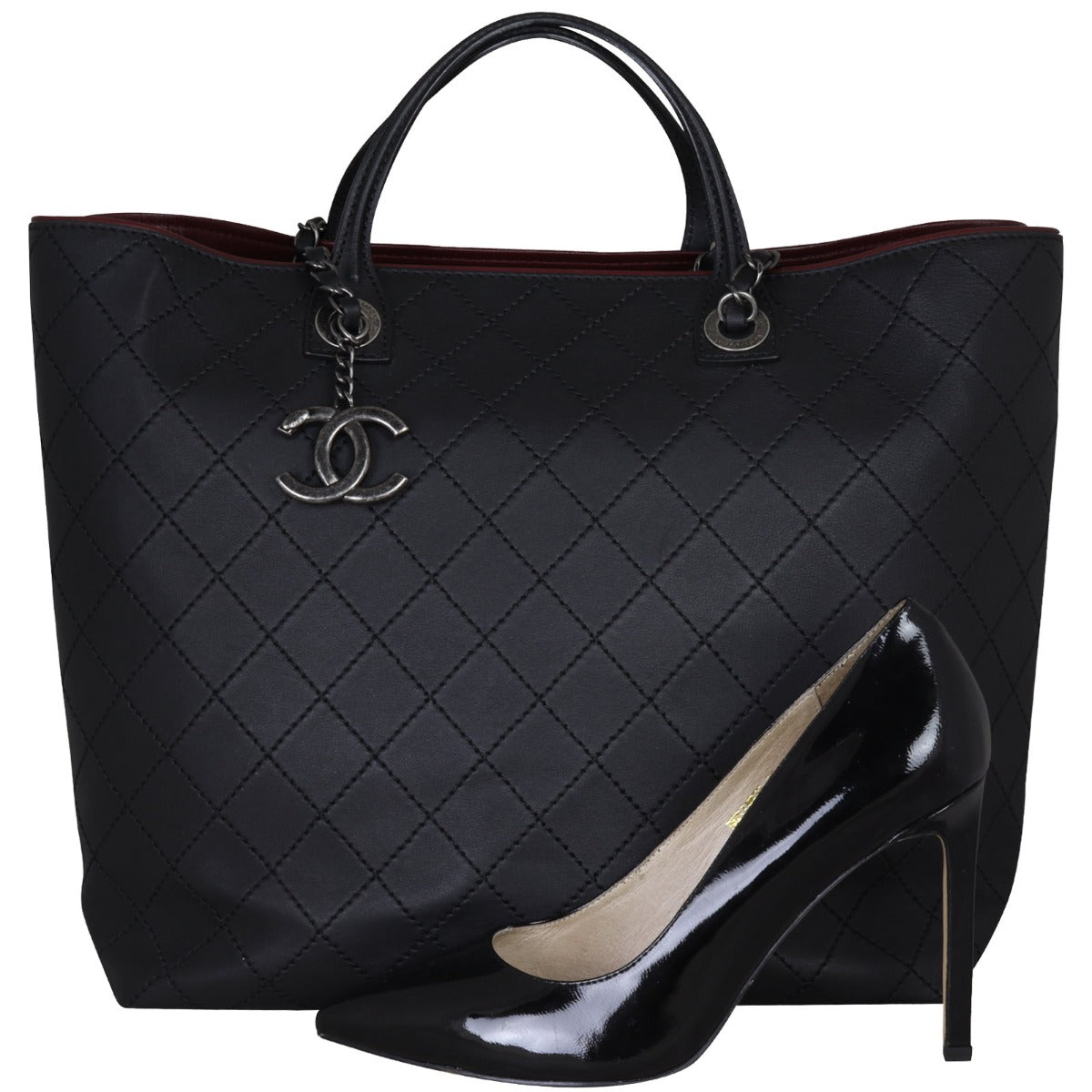 Chanel CC Charm Two Way Shopping Tote