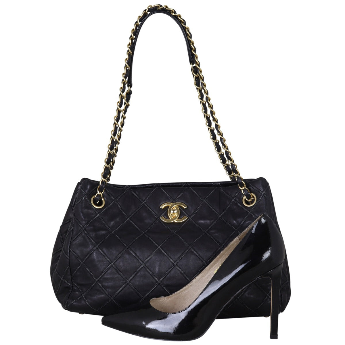 Chanel CC Quilted Tote | Black
