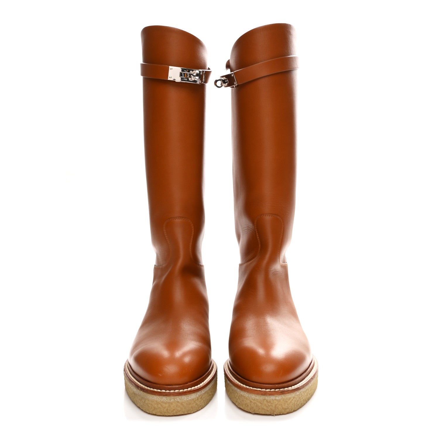 Heritage Calfskin Kelly Jumping Boots 39 Naturel