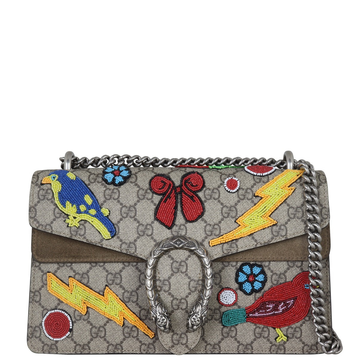 Gucci Dionysus GG Supreme Beaded Small Shoulder Bag
