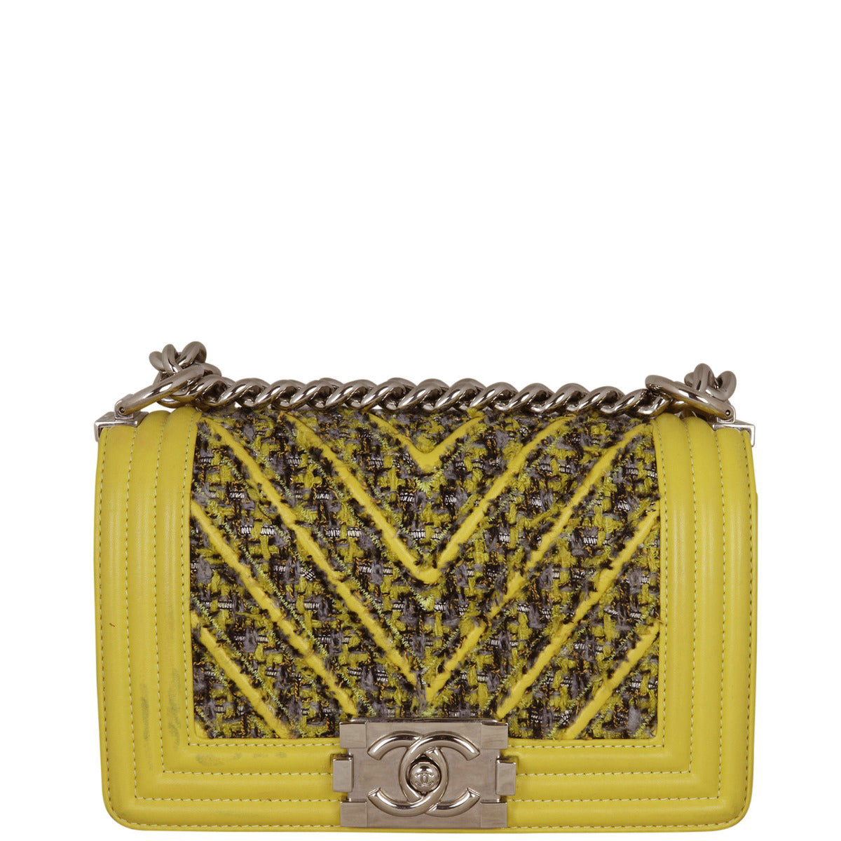 Chanel Boy Small Chevron Tweed