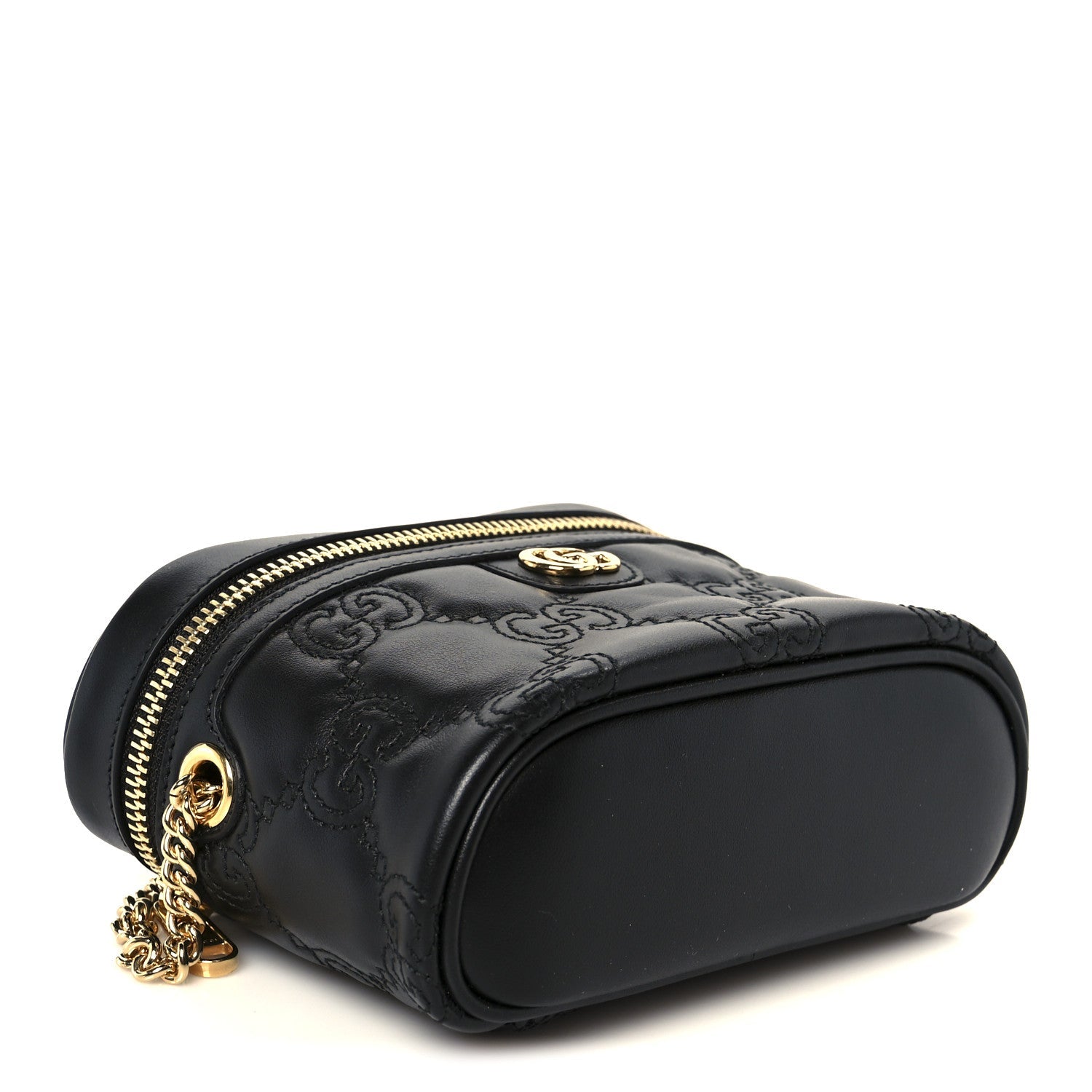 Calfskin GG Matelasse Mini Top Handle Bag Black