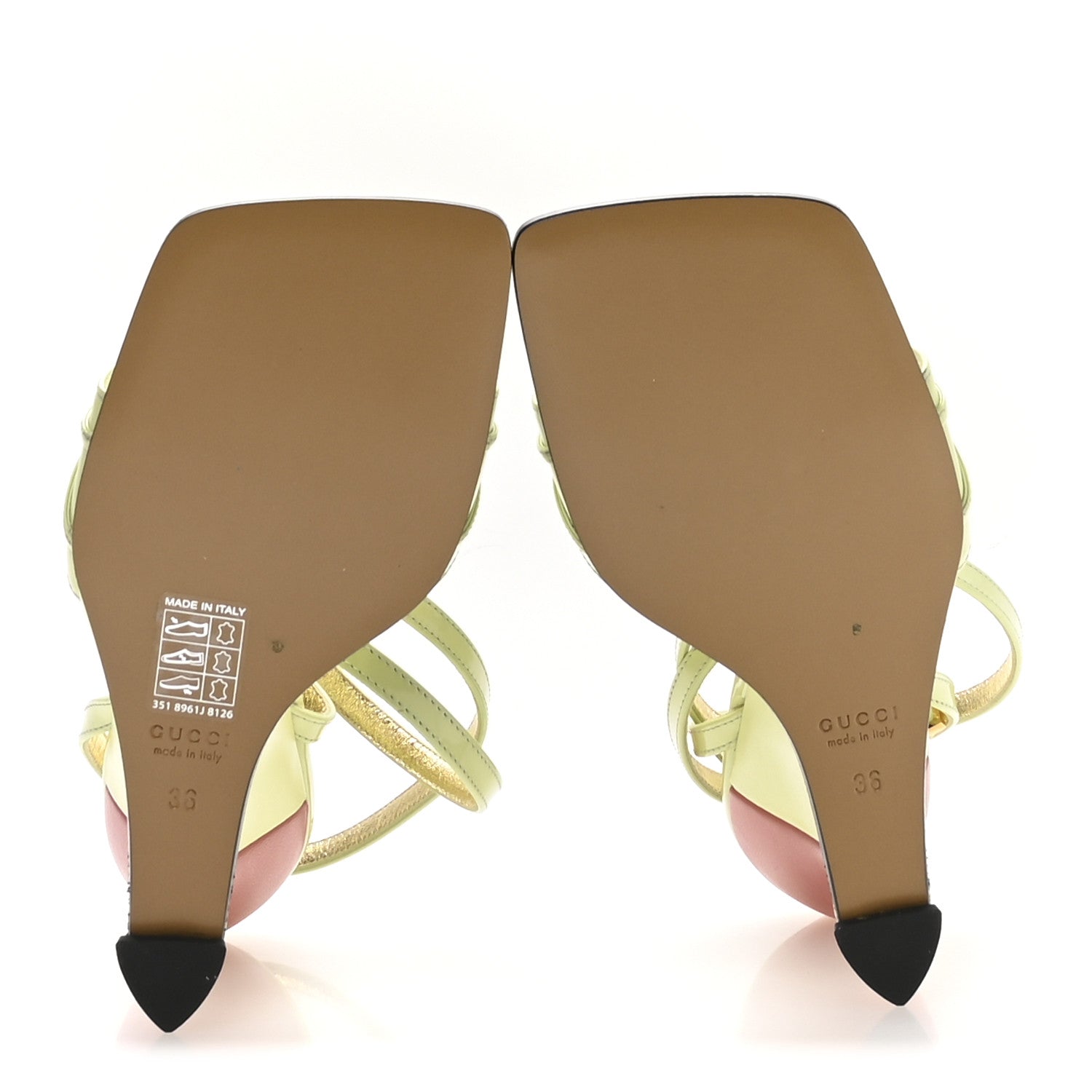 Regent Calfskin Crystal Snake Head Sandals 36 Pistachio Green