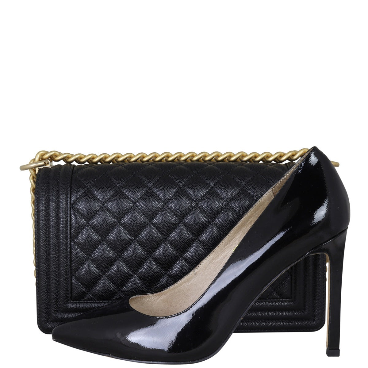 Chanel Boy Old Medium | Black 28 Series